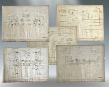 Lot of 5 - Authentic Original 1929 Saint Elizabeths Hospital for the Insane Architectural Drawing #3