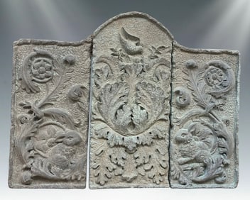 Large Decorative Scottish Thistle & Lion Triptych Wall Hanging by Hen-Feathers