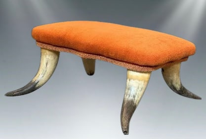 Antique Horn Footstool with Potential Provenance to Cattle King Henry Miller