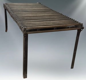 Monumental Vintage Industrial Roller Conveyor Table / Desk, Steel & Wood