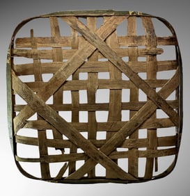 Vintage Winston-Salem Tobacco Basket, Hand-Woven, 41.5" Square #2