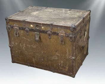 Vintage Steamer Trunk "The Bradley Trunk" w/ Original Handwritten Packing List