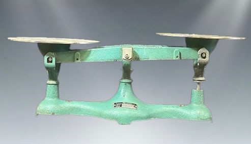 Vintage 1960s Fairbanks Morse Industrial Balance Scale - Teal Green Cast Iron