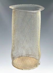 Antique 1920s Nemco Industrial Steel Mesh Waste Basket - NYC Salvage - Art Deco Era