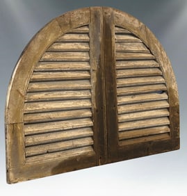 Antique 19th C. French Church Shutter - Arched Top, Architectural Salvage