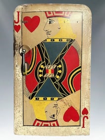 Monumental American Pop / Folk Art "Jack of Hearts" Painting on Frigidaire Door, c. 1955