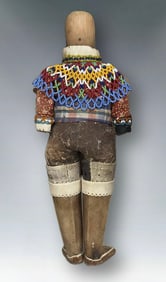 19th Century Greenlandic (Kalaallit) Beaded & Sealskin Costume Doll