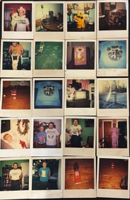 Vintage Lot of 57 Polaroid photos, 1980s Weird Vernacular, Texas Funeral Memento Mori, Christmas