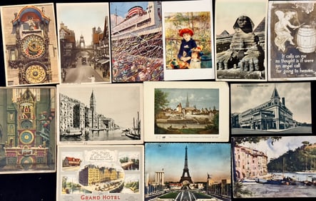 Lot 31 Antique Postcards - RPPC Photos, Europe Views, Egypt, Ocean Liner, Tuck's