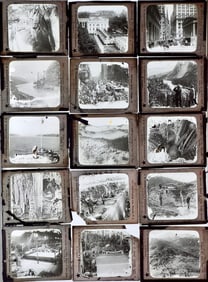 Huge Lot 82 Antique Glass Lantern Slides UNDERWOOD & UNDERWOOD - Panama Canal, NYC, Industry
