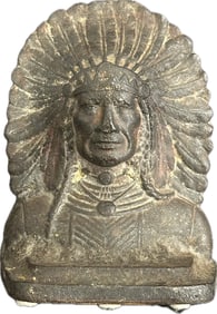 Vintage Indian Head Metal Decor