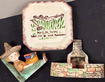 Lot of 3 Vintage Assorted Decor Items