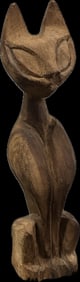 Vintage Wooden Cat Figure Decor