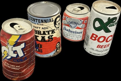 Lot of 4 Assorted Vintage Cans
