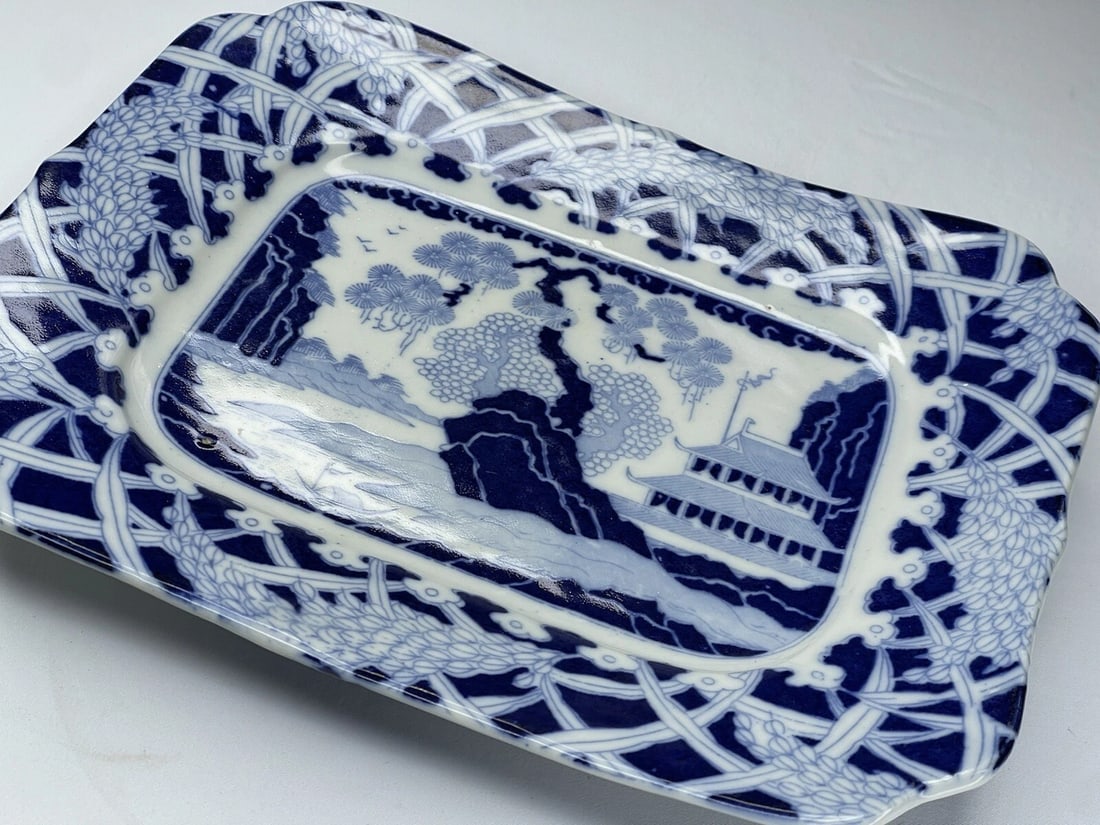 Antique Blue and White Transferware Platter