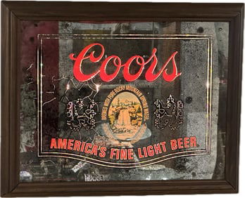 Vintage Coors Light Beer Mirror Sign