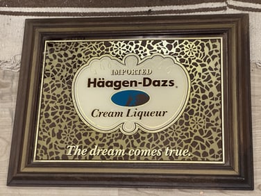 Vintage Häagen-Dazs Cream Liqueur Advertising Mirrored Sign