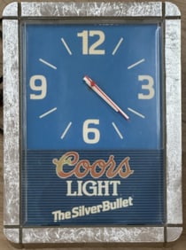 Vintage Coors Light 'The Silver Bullet' Advertising Wall Clock