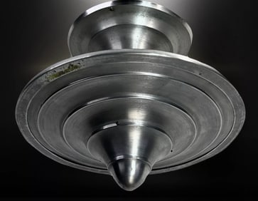 Vintage Industrial Aluminum Lumex Alzax Reflector Pendant Light Fixture