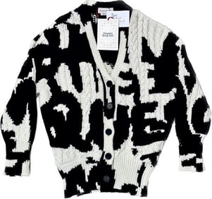 Alexander McQueen Black and White Knit Cardigan (M) NWT