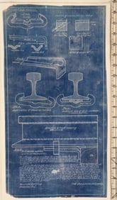Vintage Engineering Blueprint of Rail Components