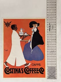 Vintage Costina's Coffee Co. Advertising Poster