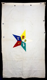 Vintage Order Eastern Star Flag/Banner with Embroidered Symbols