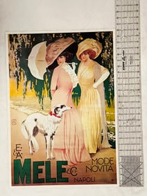 Early 20th Century Italian Fashion Poster for E. & A. Mele & Co.