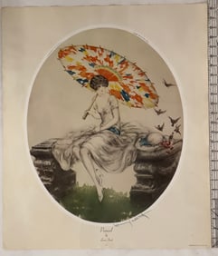 Vintage Art Print 'Parasol' by Louis Icart