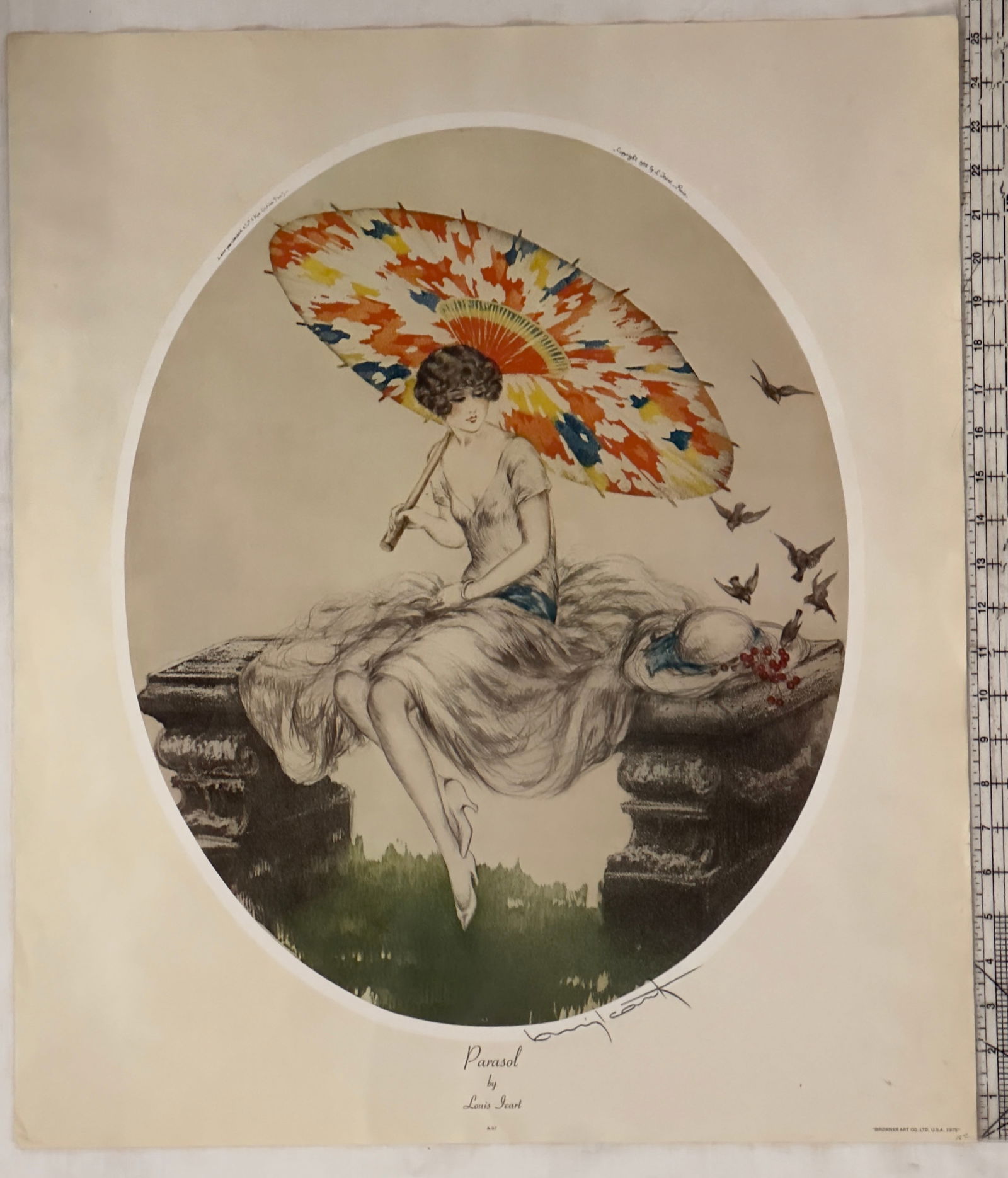 Vintage Art Print 'Parasol' by Louis Icart (1 of 1)