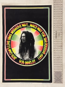 Vintage Bob Marley 'The Positive Day' Blacklight Poster by Funky Enterprises