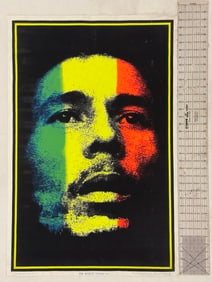 Vintage Bob Marley Colors Blacklight Poster