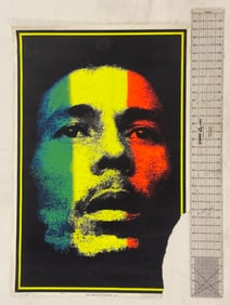 Vintage Bob Marley Colors Blacklight Poster