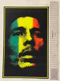 Vintage Bob Marley Colors Blacklight Poster