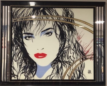 Contemporary Pop Art Mirror/Glass Large Framed Portrait by Laurel