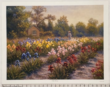 Serene Garden Scene ‘May Morning’ by S. McGinty, 1989