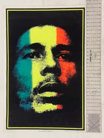 Vintage Bob Marley Colors Blacklight Poster