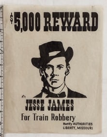 Vintage Jesse James Reward Poster