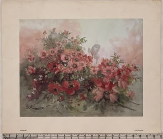 Vintage Floral Print 'Anemones' by Mary Vincent Bertrand