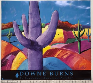 Out West ‘Caliente Cactus’ by Downe Burns - Southwestern Landscape Poster