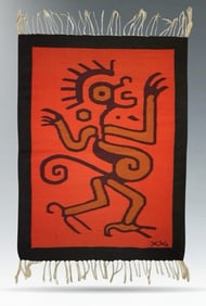 UNIQUE ISAAC VASQUEZ HANDWOVEN SIGNED RUG TEXTILE WALL HANGING