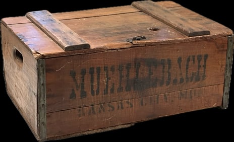 Vintage Muehlebach Wooden Beer Crate with Dividers
