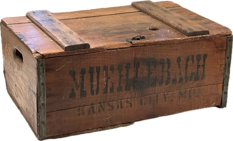 Vintage Muehlebach Wooden Beer Crate with Dividers