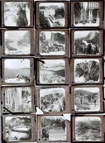 Huge Lot 82 Antique Glass Lantern Slides UNDERWOOD & UNDERWOOD - Panama Canal, NYC, Industry