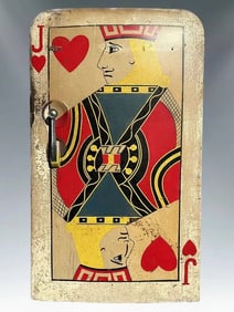 Monumental American Pop / Folk Art "Jack of Hearts" Painting on Frigidaire Door, c. 1955