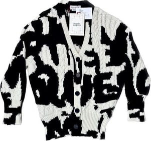 Alexander McQueen Black and White Knit Cardigan (M) NWT