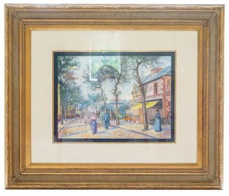 Cafe Hulet by H. Claude Pissarro, Pastel