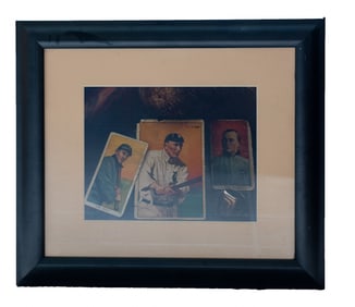 Vintage Baseball Card Collage, Mixed Media Print