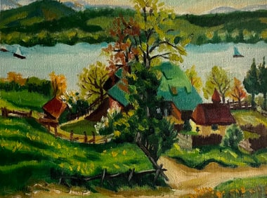 Coastal Scape - Vidre, Oil on Canvas