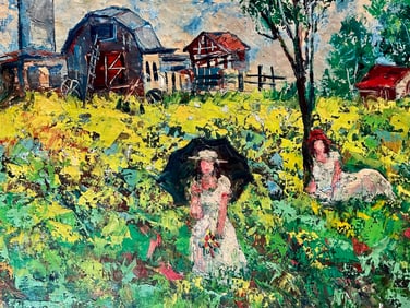 Landscape Impasto Impressionism - David Smira, Oil on Canvas